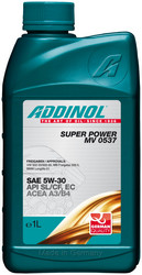 Купить моторное масло Addinol Super Power MV 0537 5W-30, 1л Синтетическое | Артикул 4014766071064
